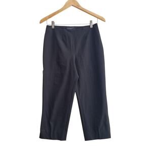 Piazza Sempione Audrey Capri Pants 42 IT /6 Women Cotton Black Stretch Side Slit